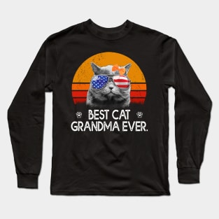 Vintage Best Cat Grandma Ever T-Shirt Long Sleeve T-Shirt